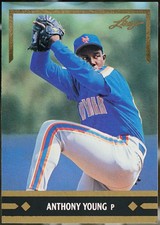 1991 Leaf #BC23 Anthony Young Gold Leaf Rookies Baseball NM