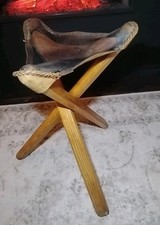 Copri sgabello treppiede Harley Davidson vintage in pelle lavorato a mano Oatman, AZ