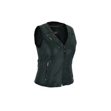 Ladies Black Vest with Buckles