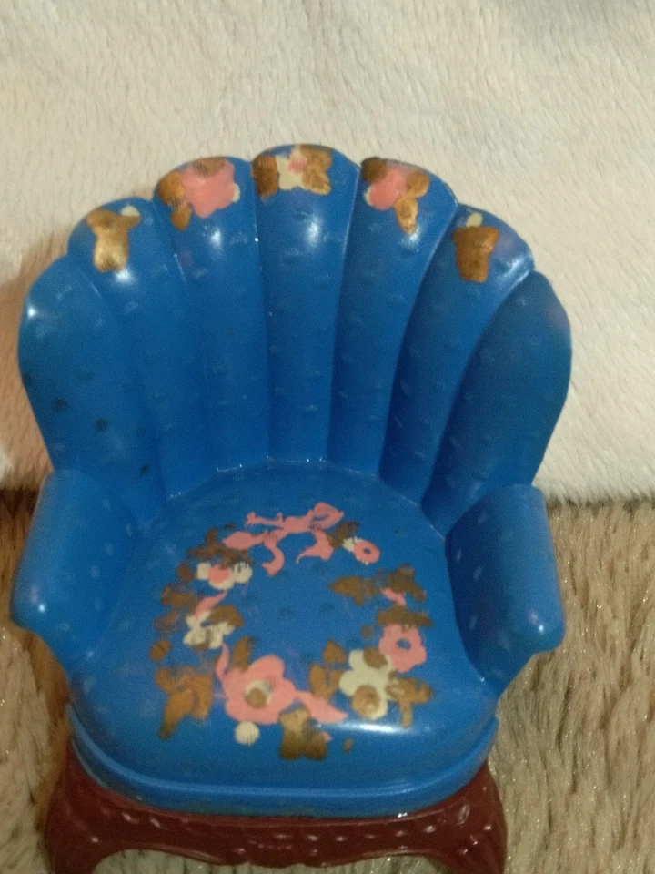 Sillón acanalado colonial pintado azul muebles silla acanalada vintage Renwal Foto 4 de 4