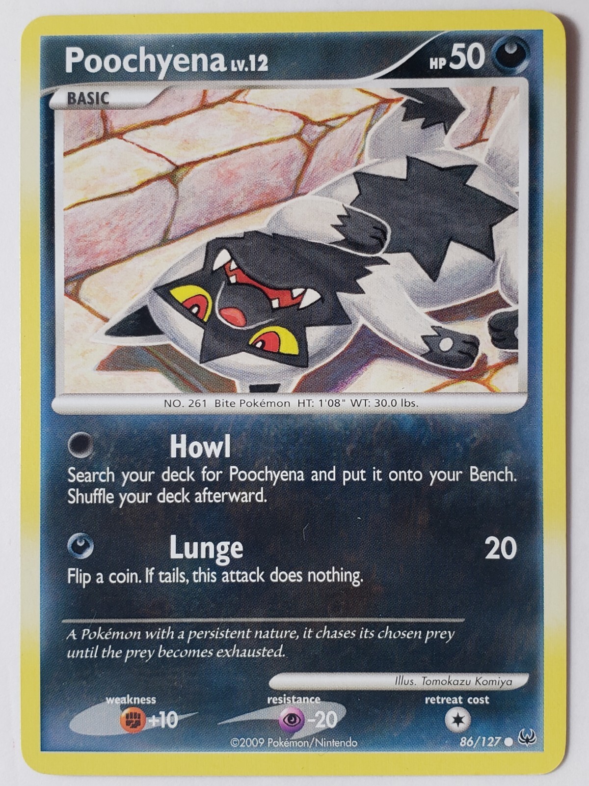 Poochyena 86/127 NM / M - Platinum Pokemon Card Tomokazu Komiya $2 Combined Ship
