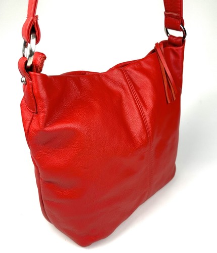 Vintage Sas Umhängetasche Schultertasche rot Leder Porträt Kollektion Made in USA