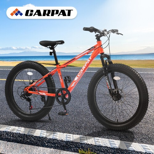 24 Inch Fat Tire Bike Adult/Youth Full Shimano 7 Speeds Mountain Bike Dual Disc - Picture 3 of 11