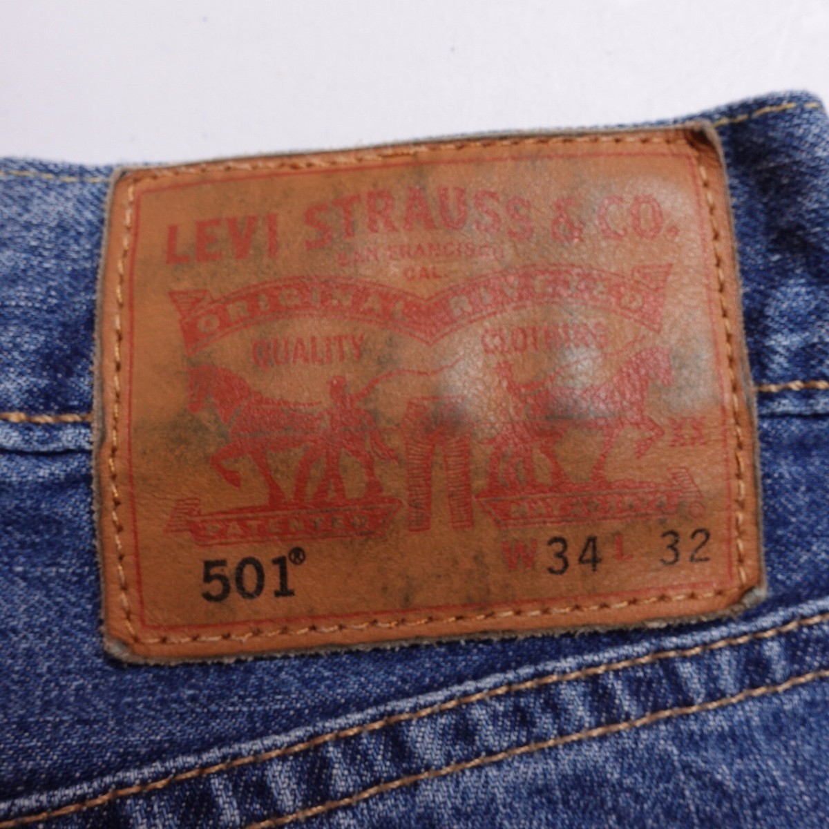 Levis 501 Jeans Mens 34x32 Medium Wash Straight Leg Regular 