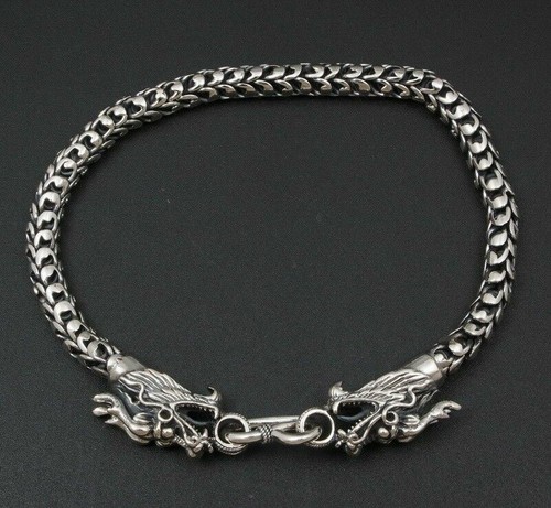 2 KOPF DRACHE HERREN DAMEN ARMBAND 925 STERLINGSILBER 7,3 7,7 8 8,5 9 9,5" - Bild 3 von 12