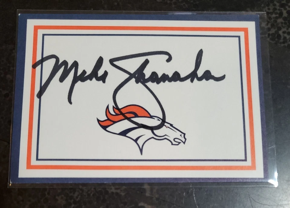 RARE Mike Shanahan Denver Broncos Head Coach Auto Hand Signed On Card Nameplate - Image 2 of 4