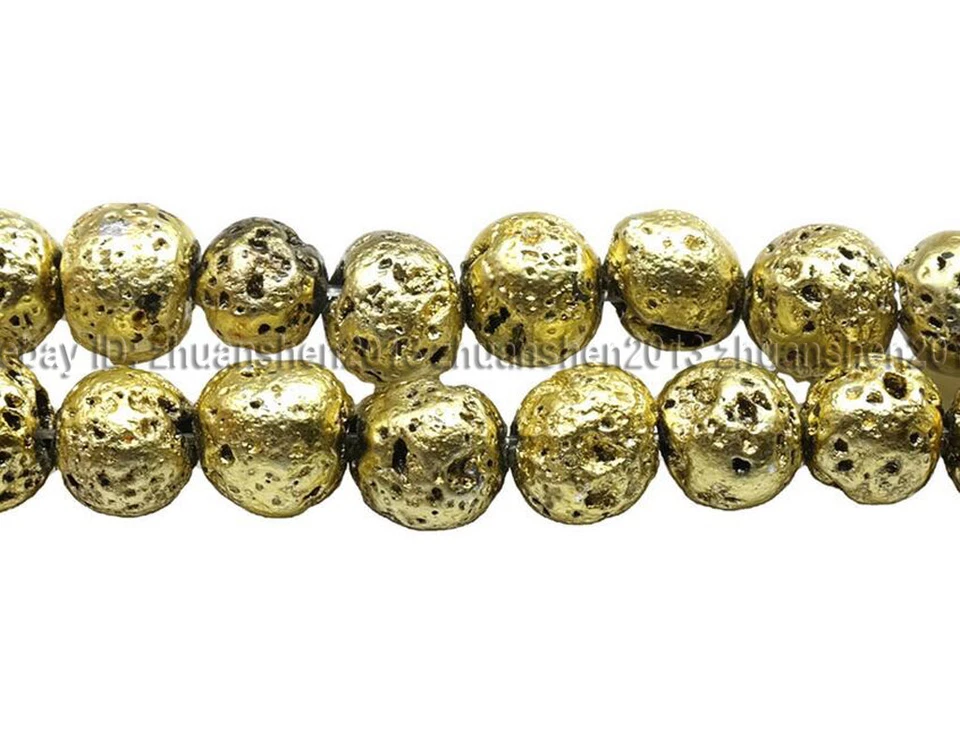 Cuentas sueltas redondas de piedra de roca de lava arco iris chapada volcánica de 6-12 mm Foto 3 de 4