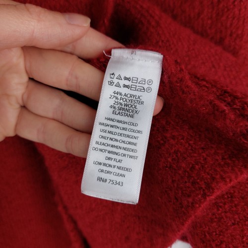 Giacca cardigan Adrienne Vittadini taglia XL (veste 16) rosso 25% lana stile avvolgente - Foto 7 di 11