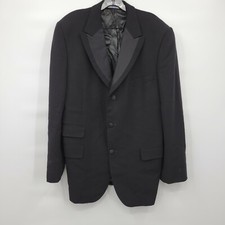 Kenzo Men Black 100 Wool Collar Button Down Long Sleeve Blazer Medium