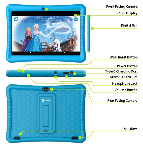 Tablet para niños Contixo K102 10 pulgadas 32 GB y KW1 reloj inteligente cámara aplicaciones y juegos - Imagen 7 de 41