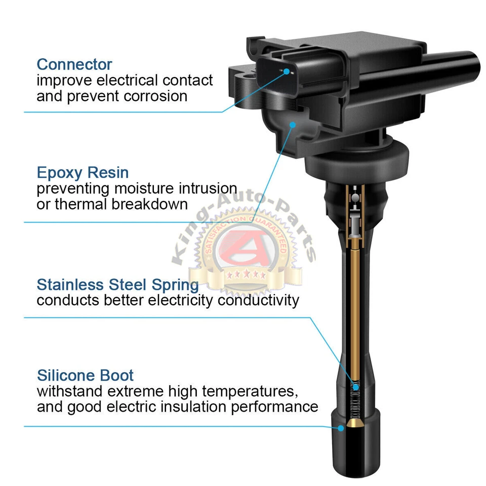 Ignition Coil Pack & Iridium Spark Plug For Mitsubishi Chrysler Sebring Galant Foto 3 de 4
