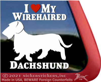 I Love My Wirehaired Dachshund | NIckerStickers High Quality Vinyl Window Decal