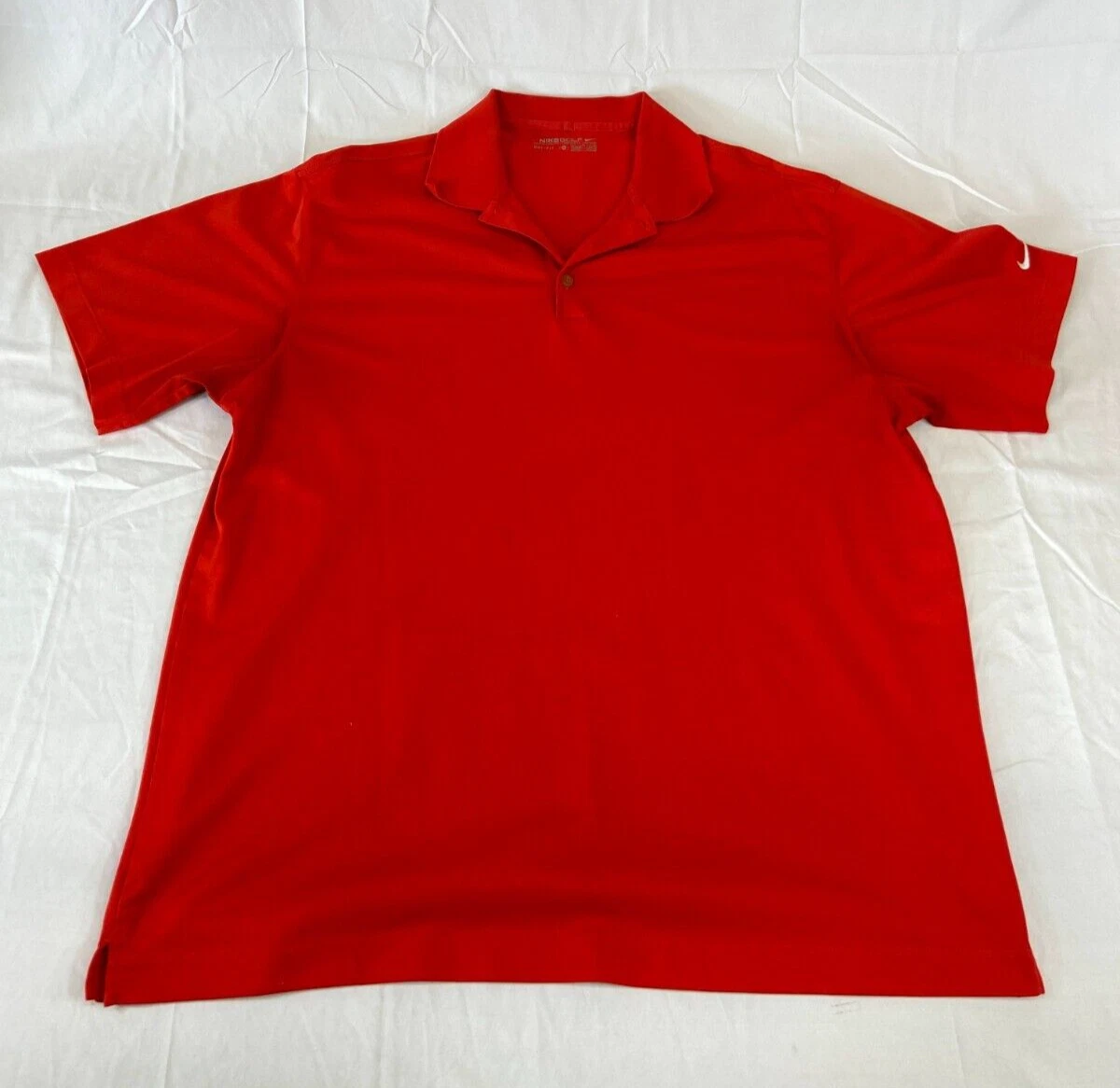 Nike Golf Dri Fit Red Collared Shirt Short Sleeve XL Breathable Athletic Sport