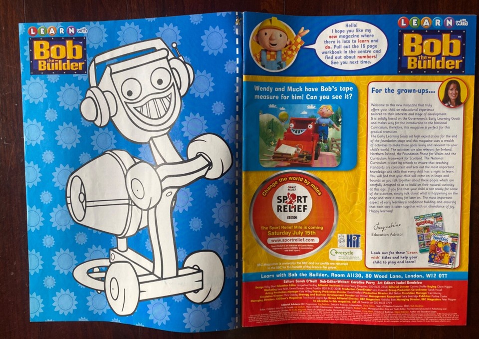 Learn With Bob the Builder Cbeebies magazine comic Issue 75 2006 ...