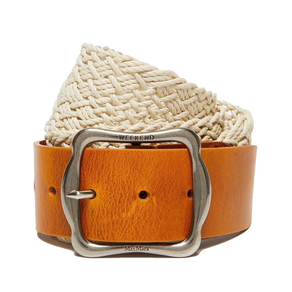 ? MAX MARA Belt made of genuine LEATHER and Woven Cotton  display picture 2