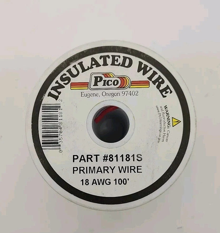 Pico 81181S - 18 Awg Red Insulated Primary Wire -100' Per Package USA - Image 3 of 3