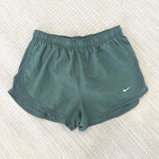 Nike heather green, athletic dry-fit, lined shorts, size Large