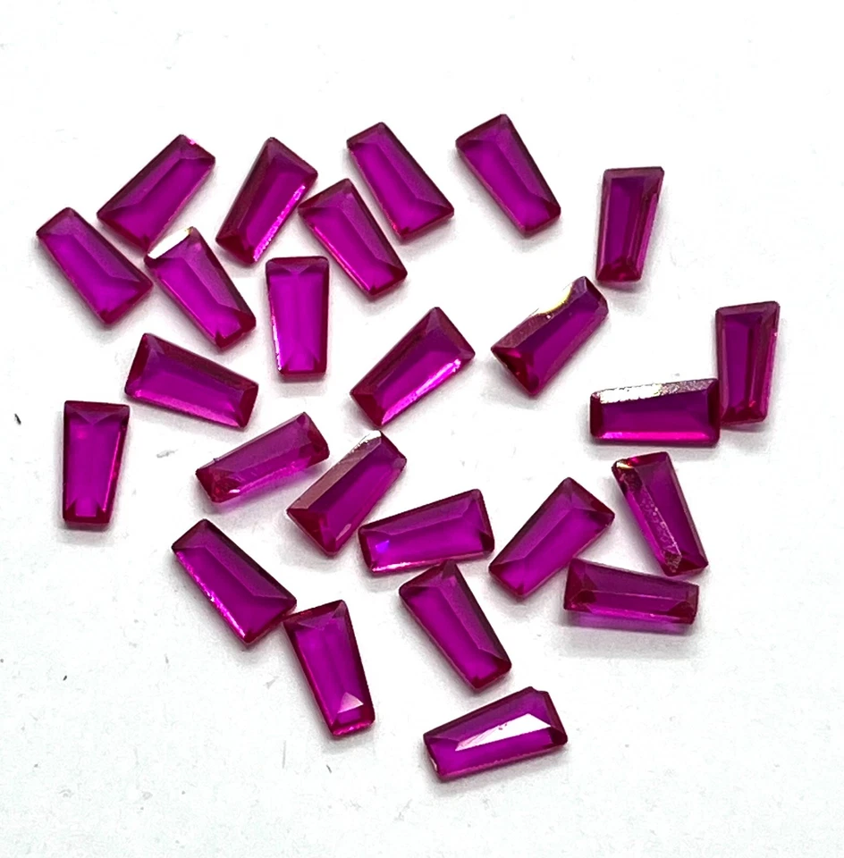 Synthetic Ruby Tapper Baguette Fine Cut AAA Loose Gemstone Assorted Jewelry - Image 2 of 4