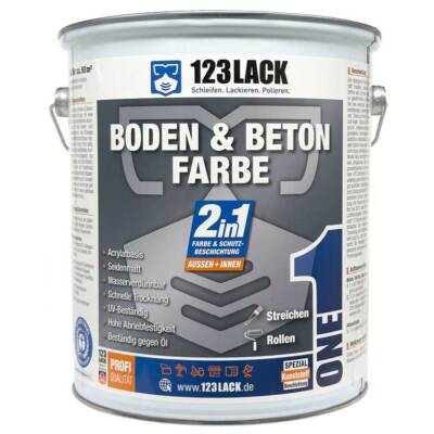 Betonfarbe - Bodenfarbe 2in1 Schutz-Beschichtung 5 Liter- 123Lack