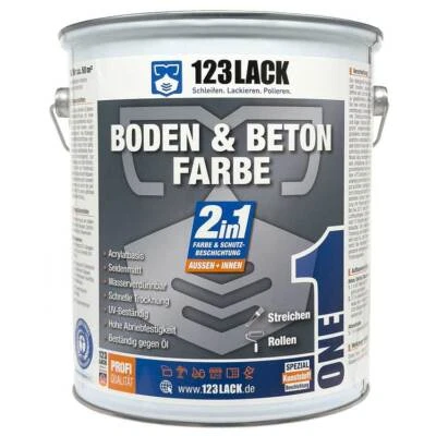 Betonfarbe - Bodenfarbe 2in1 Schutz-Beschichtung 5 Liter- 123Lack