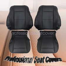 For 2017-2022 Ford F250 F550 Lariat Driver Passenger Leather Seat Cover Black