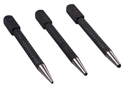 EBUYERFIX 3pc centre punch set Alloy Steel 4" / 100mm 1/16" 3/32" 1/8" Square H0900