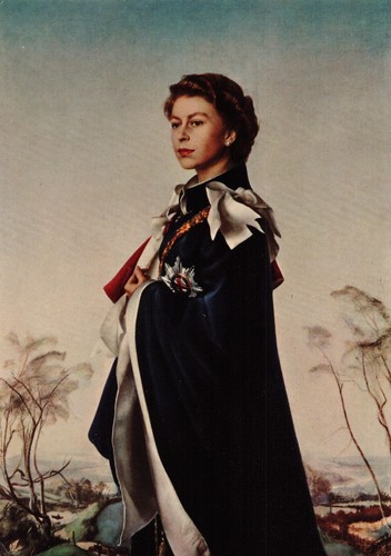 Queen Elizabeth II Panting by Annigoni Postcard