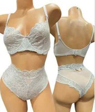 Victorias Secret Dream Angels Set Foil Lace Push Up Bra 36D Cheeky Panty Medium