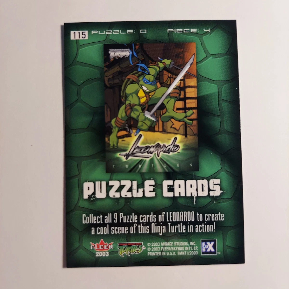 Teenage Mutant Ninja Turtles Fleer Collectable Trading Cards for