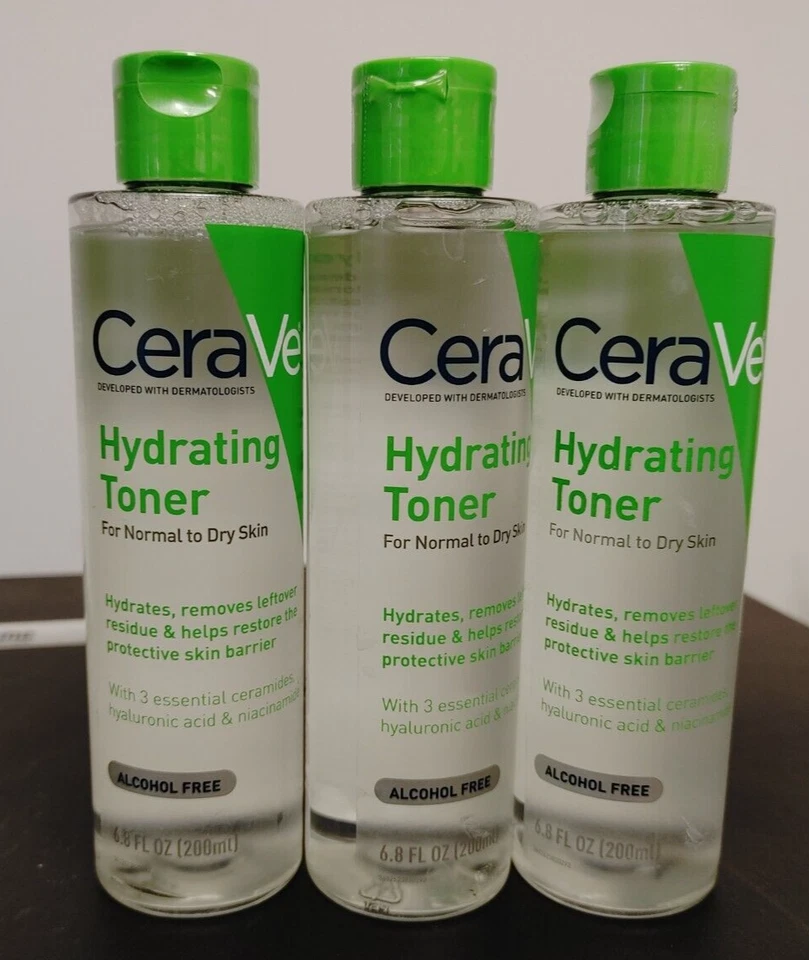 3 Tónicos Faciales Hidratantes CeraVe Sin Alcohol Sin Fragancia Piel Normal a Seca Foto 2 de 2