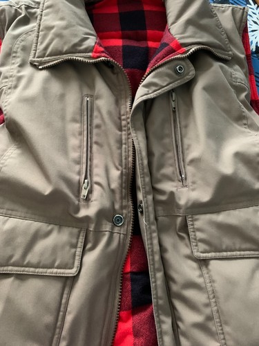 Vintage Hardy Amies London Herren Weste Wende beige rot Büffel Karo Flanell - Bild 12 von 14