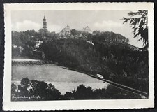 sehr alte Echtfoto-Postkarte „Augustusburg im Erzgebirge“ 09573 m. Drahtseilbahn