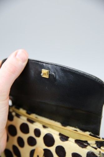 Vintage 60's GRETA soft original faux Leopard bag purse with brass finishings - Picture 11 of 16