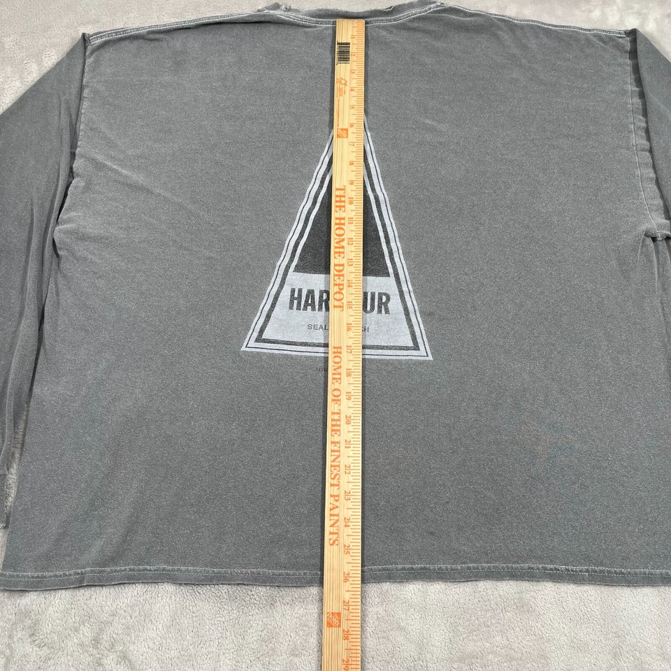 Harbour Surfboards Shirt Mens 2XL Gray Faded Long Sleeve Seal Beach