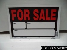 6-Pk Hillman Automobile For Sale Sign Black And Red Plastic 8" x 12" 839932