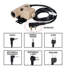 WADSN Tactical U94 PTT Push To Talk civilian Headset Adapter Kenwood