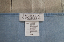 Mint Brunello Cucinelli Made in Italy cotton blue pocket square