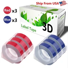 (3Red+3Blue) LabelTape 3D Fit For Dymo 1595GY 1540 Dymo 1595GYCP