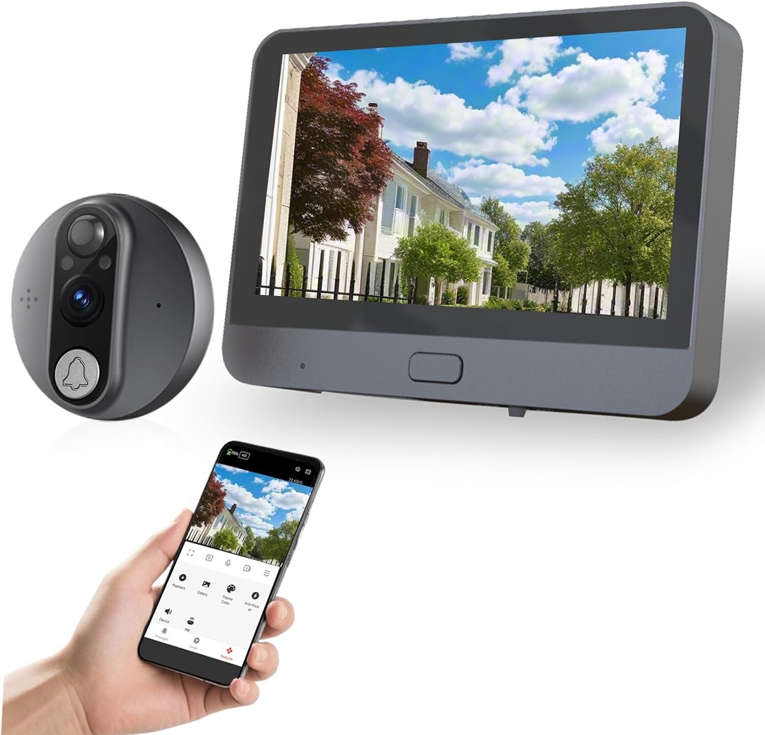 1080P WiFi Video Doorbell with 4.3