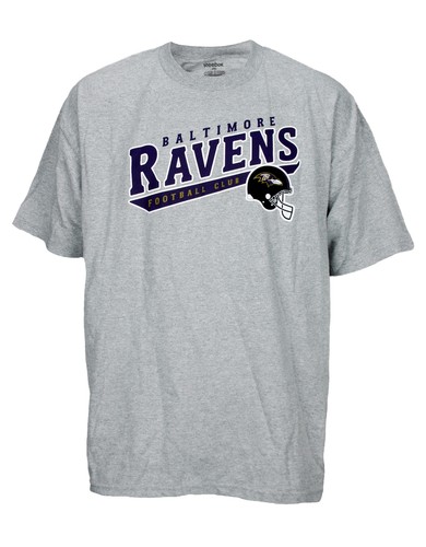 Reebok Men's NFL Baltimore Ravens Team Short Sleeve Shirt Top, Grey - Picture 4 of 4