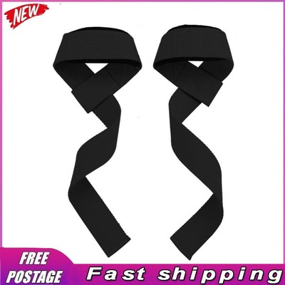 1 Pair Lifting Wrist Straps Wrist Support for Weightlifting Gym Deadlift (Black)