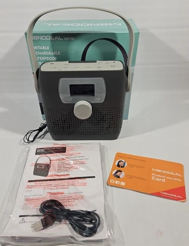 MONODEAL CD Player Portable Bluetooth Boombox CD Player FM Radio Waterproof