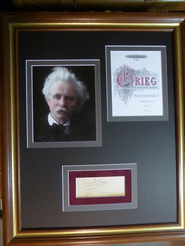EDVARD GRIEG COMPOSER PEER GYNT SUITE RARE SIGNED AUTOGRAPH SIGNATURE DISPLAY - Bild 7 von 7