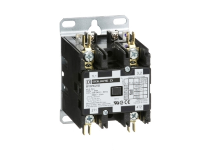 8910DPA32V09 Contactor, Definite Purpose, 30A, 2 Pole, 5HP at 230VAC, Used