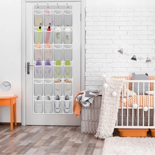 24 Shoe Organizer Storage Rack Bag Holder for Bedroom Closet Door - Picture 5 of 7
