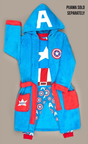 Marvel Captain America Kids Robe | Extra Soft Hooded Superhero Gown for Kids - Picture 4 of 8