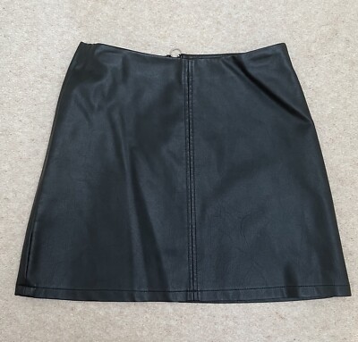 Faux Leather Black Mini Skirt Size S UK