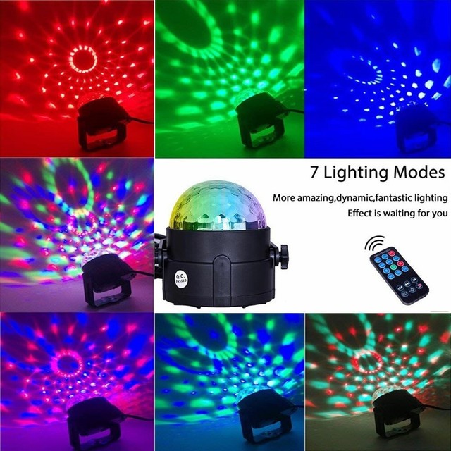 Spriak Dance Light Party Lights Sound Activated USB Plug In Disco Ball
