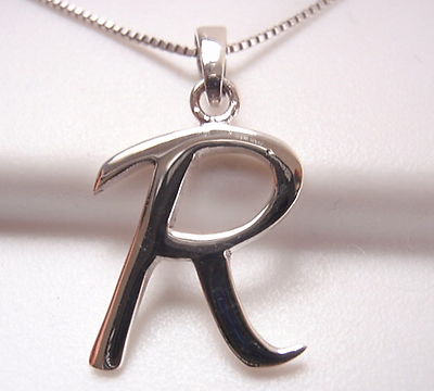 The Letter ''R'' 925 Sterling Silver Pendant Corona Sun Jewelry r Initial