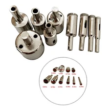 10-Piece 0.24-1.18'' Diamond Coated Drill Bits for Ceramic Porcelain Stone
